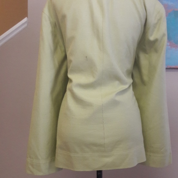 Elana/ Lime Green/ Silk/Open Front Blazer/ Jacket - Picture 6 of 8